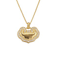 Damen Halskette mit kunstvollem Anhänger aus hochwertigem Gold und funkelnden Zirkonia Shop Nory