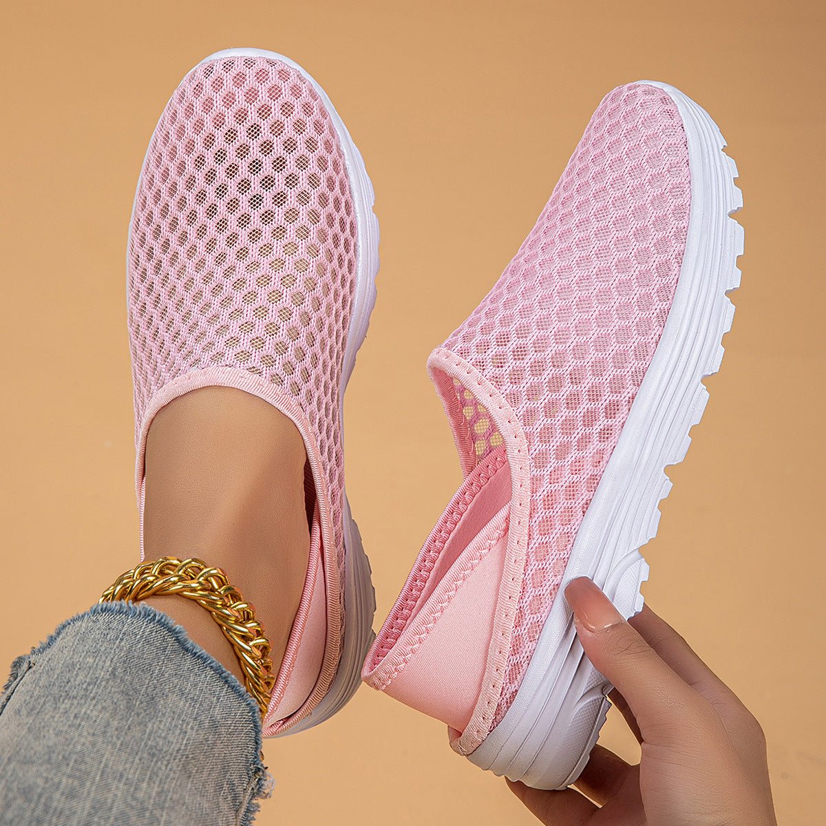 Damen Atmungsaktive Slip-On Freizeitschuhe