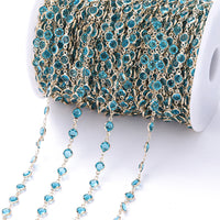 KC Goldkette Seeblau Zirkon