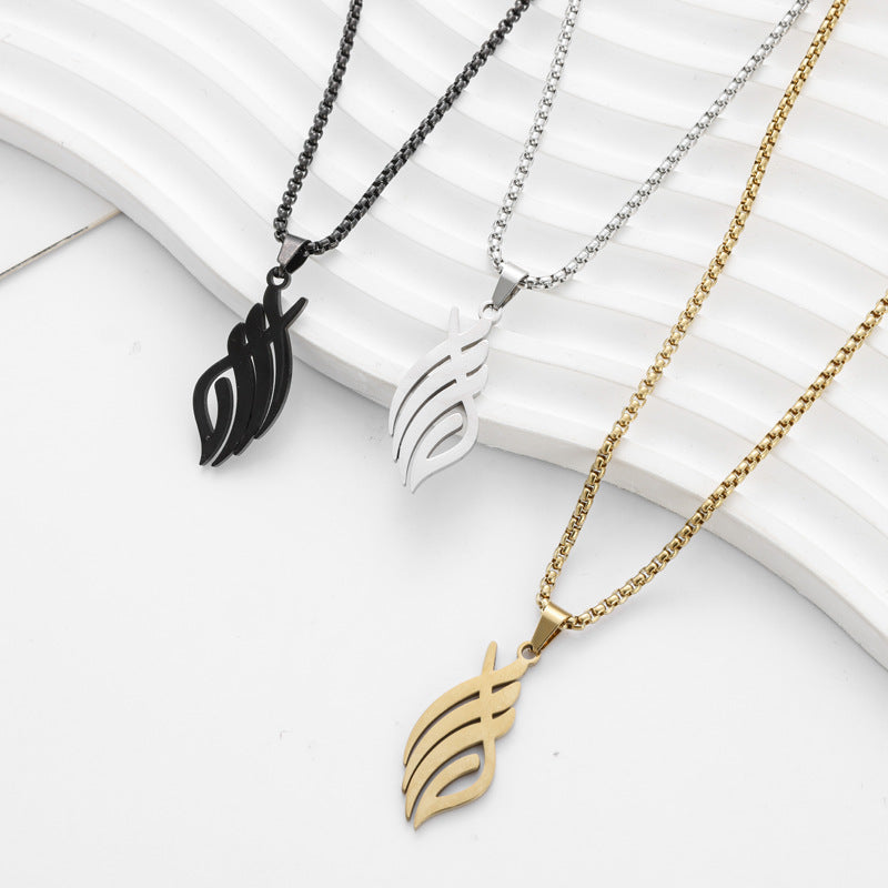 Damen elegant gestaltete Halskette mit Blattanhänger Shop Nory
