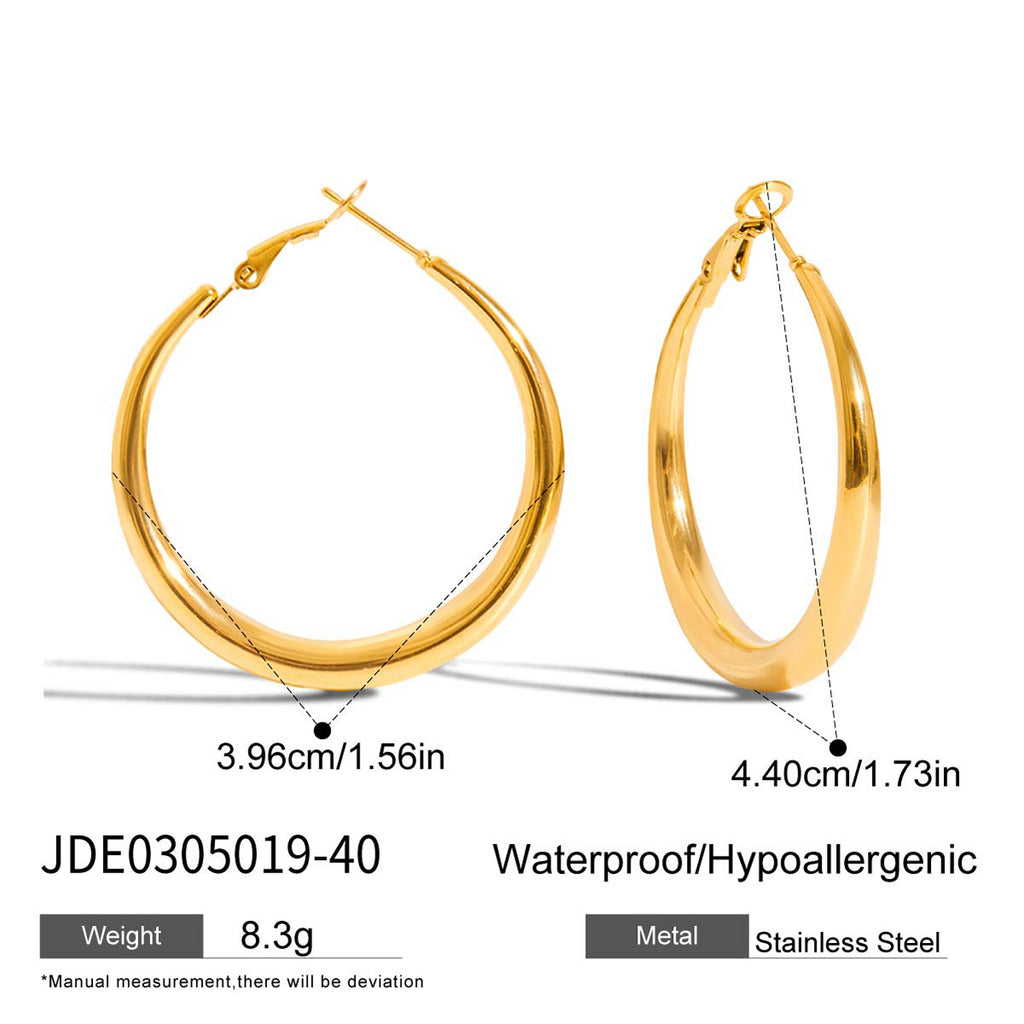 Damen Creolen Ohrringe mit modernem, hypoallergenem Design aus Edelstahl Shop Nory