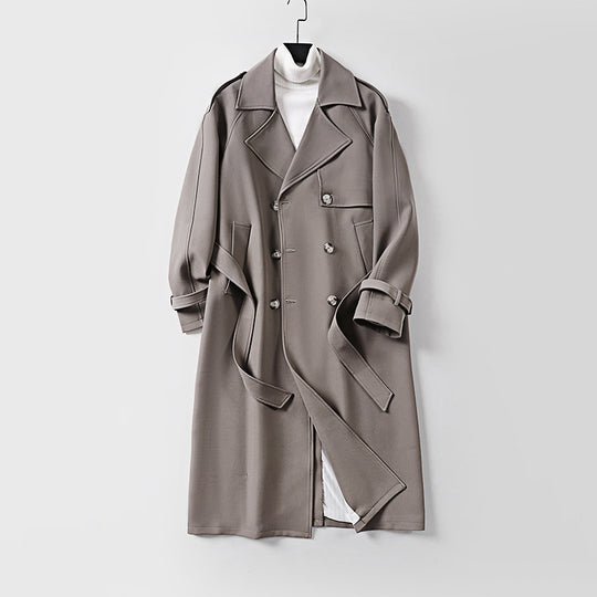 Damen Zweireihiger Oversized Trenchcoat mit weitem Schalkragen und Bindegürtel Shop Nory