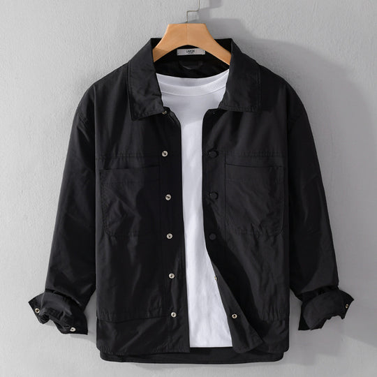Herren Leichtes Baumwoll-Overshirt mit Kentkragen, aufgesetzten Brusttaschen und Relaxed-Fit Shop Nory