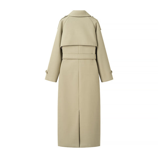 Damen Oversize-Langmantel im Trenchcoat‑Stil mit doppelreihiger Knopfleiste und Schulterklappen Shop Nory