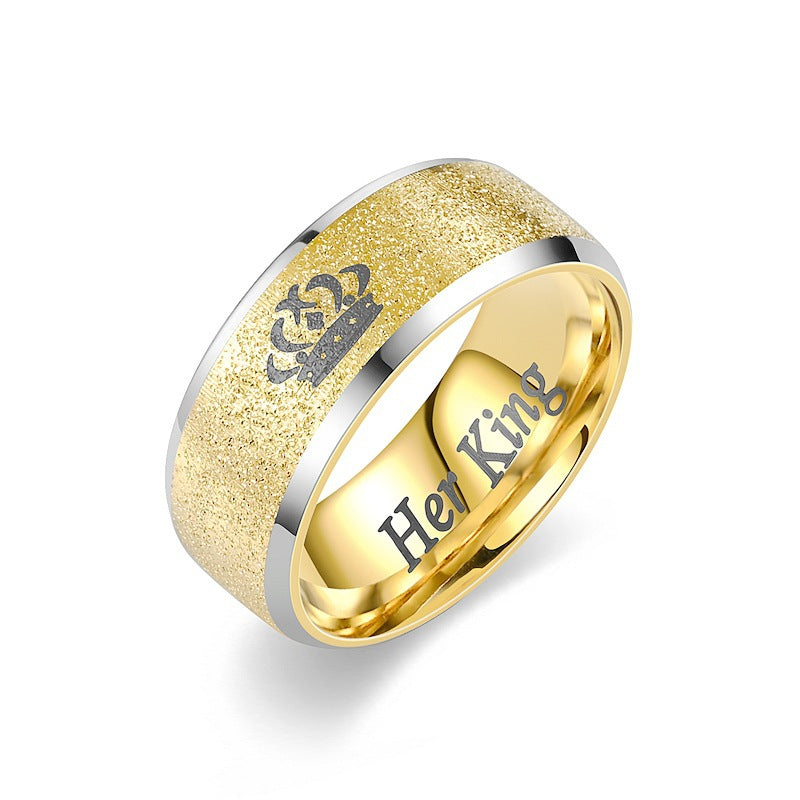 Herren Ring mit funkelndem Kristall-Design und eingravierter Botschaft Shop Nory
