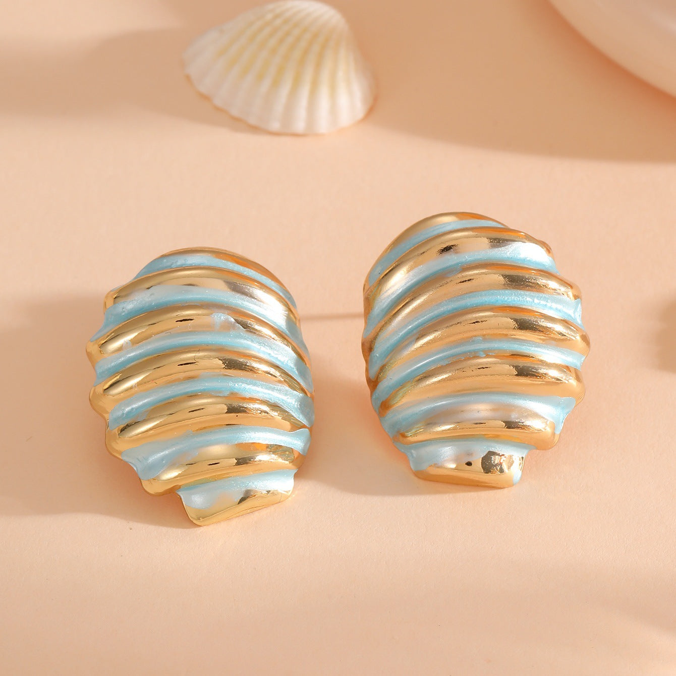 Damen Ohrclips im maritimen Muschel-Design Shop Nory