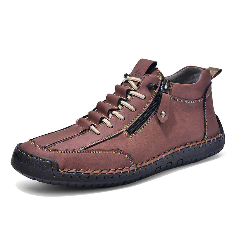 Herren Trendige und bequeme Stiefel mit seitlichem Reißverschluss Shopnory