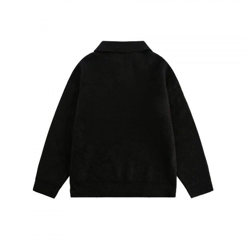 Unisex Weitgeschnittener Feinstrick-Polo mit kurzem Henleyverschluss und Kentkragen Shop Nory