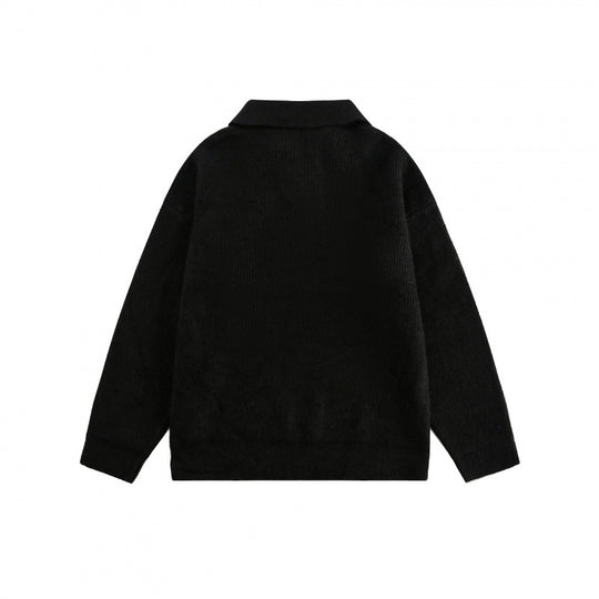 Unisex Weitgeschnittener Feinstrick-Polo mit kurzem Henleyverschluss und Kentkragen Shop Nory