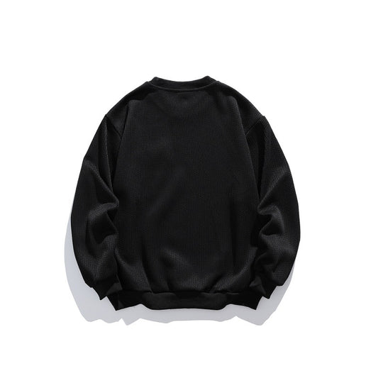 Unisex Waffelstruktur-Sweatshirt mit Brusttasche und elastischem Saum Shop Nory