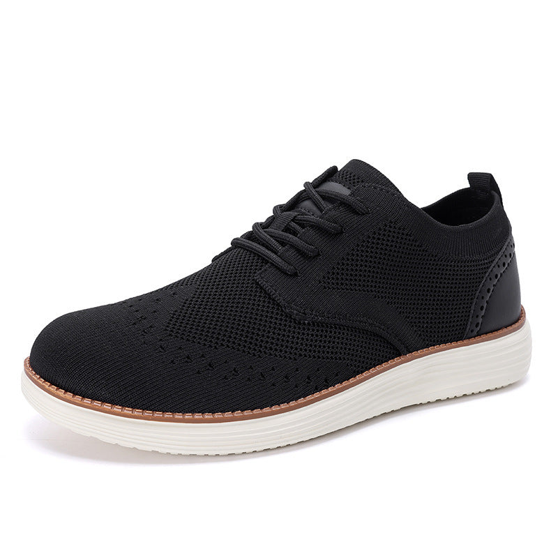 Herren nan gestrickter Oxford-Sneaker mit Wingtip-Perforation und federleichter EVA-Sohle