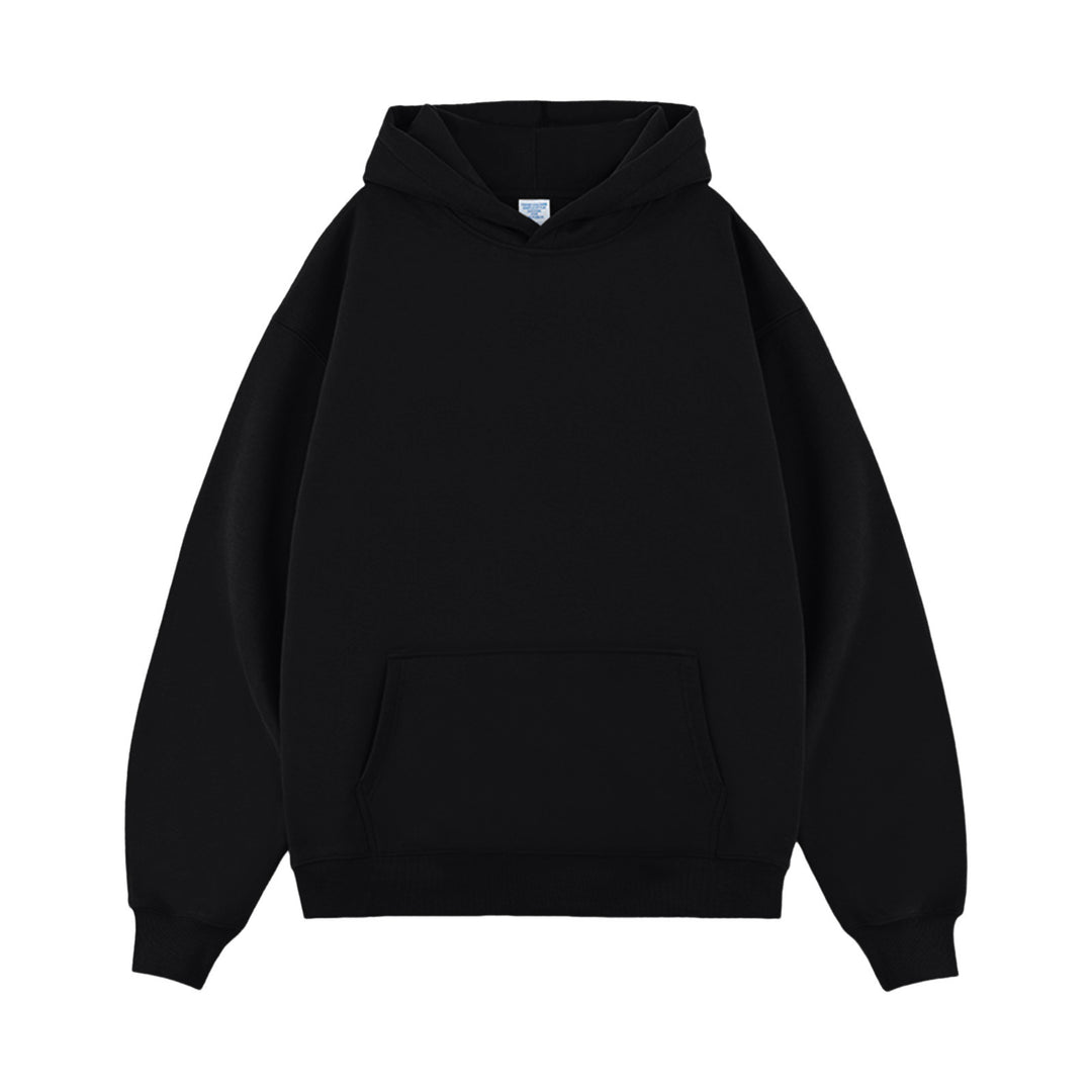 Unisex minimalistischer Oversize-Kapuzenpullover mit gedoppelter Kapuze, tiefer Schulter und breitem Rippbund Shop Nory