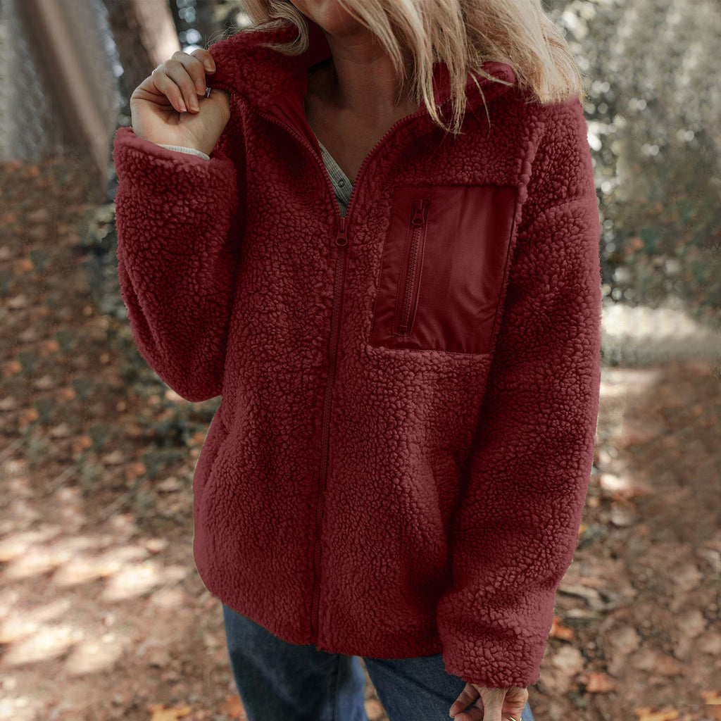 Damen Jacke mit hochabschließendem Kragen und praktischer Brusttasche