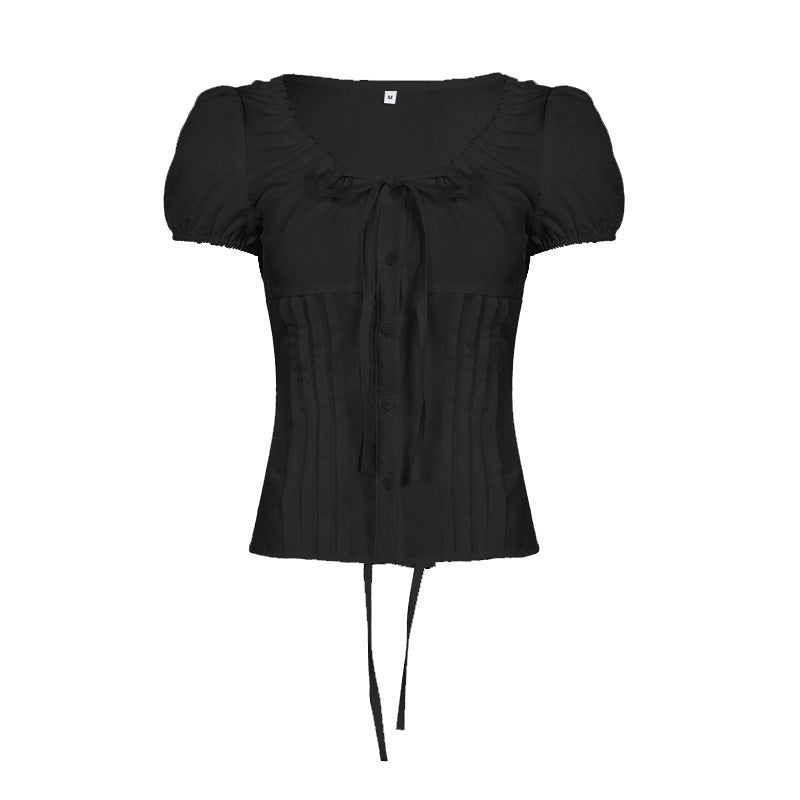 Damen Elegantes Blusenoberteil mit Rüschendetails und taillierter Silhouette