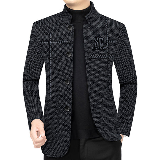 Herren Sakko-Cardigan mit wärmender Teddyfutter und Stehkragen Shop Nory