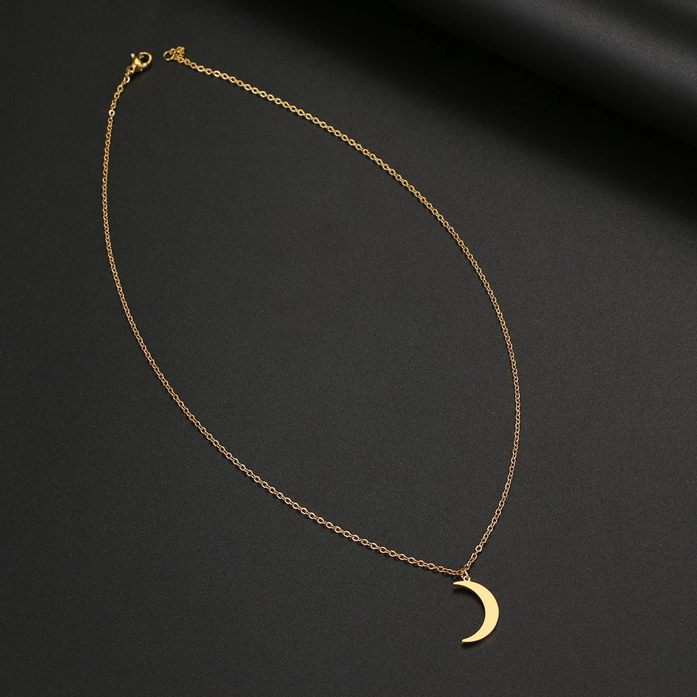 Damen Halskette mit mondförmigem Anhänger aus hochwertigem Edelstahl Shop Nory