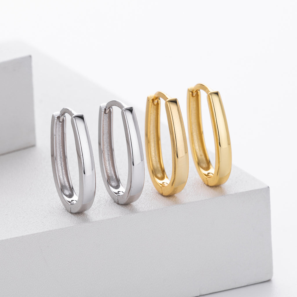 Damen Creolen im eleganten, klassischen Design aus hochwertigem 925 Sterling Silber Shop Nory