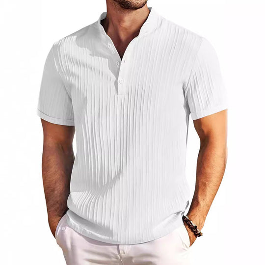 Herren Kurzarm Henley-T-Shirt mit strukturiertem Design