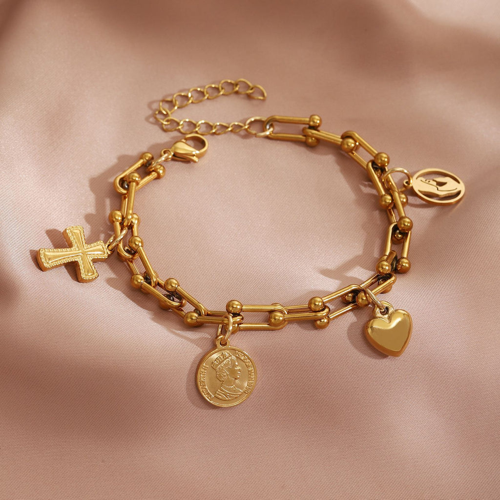 Damen Charmantes Armband mit personalisierbaren Anhängern Shop Nory