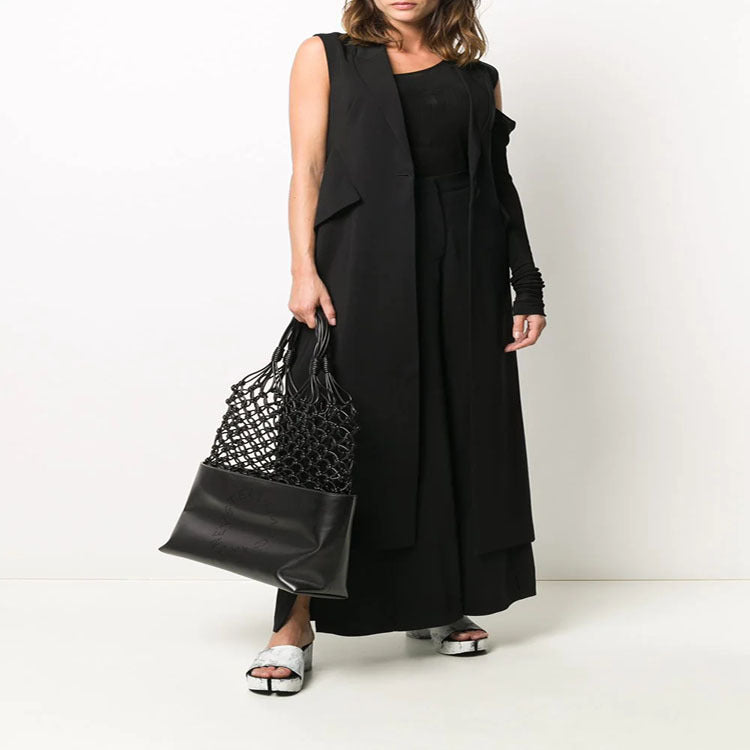 Damen Geflochtener Netz‑Shopper mit Lederboden und geflochtenen Griffen Shop Nory