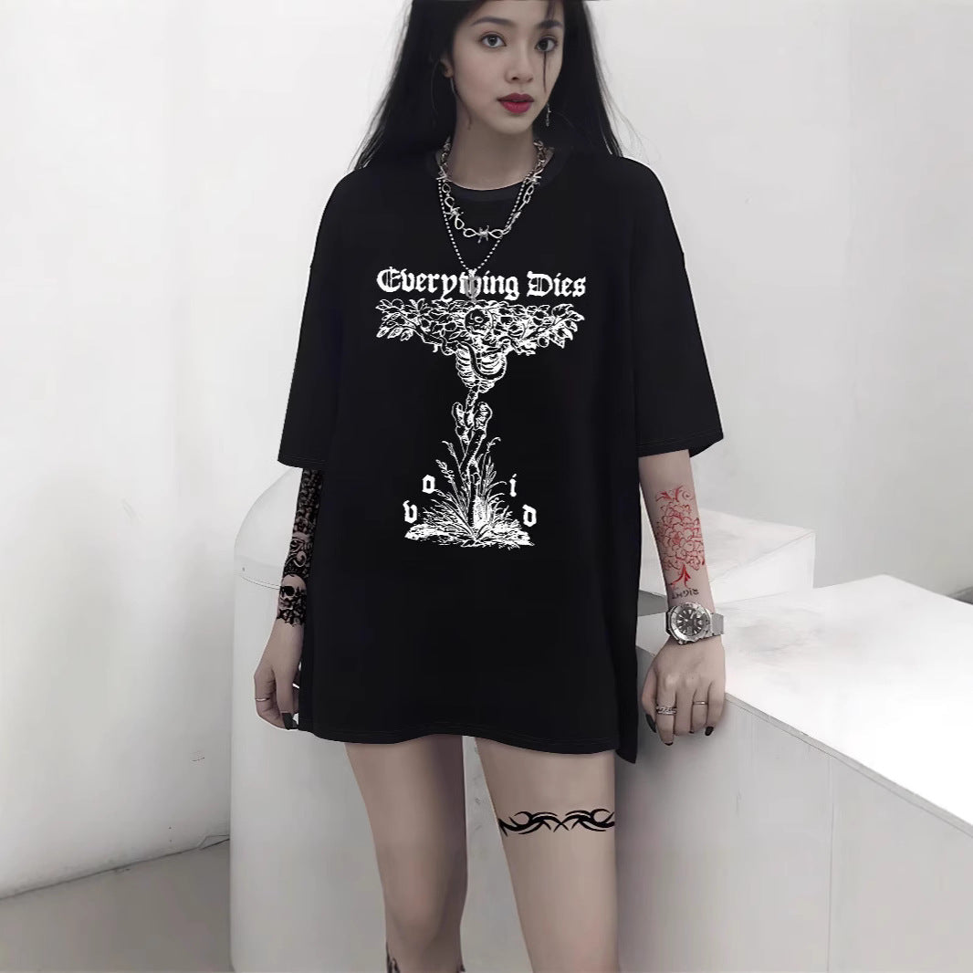 Damen Oversized T-Shirt mit dekorativem Schleifenmotiv Shopnory