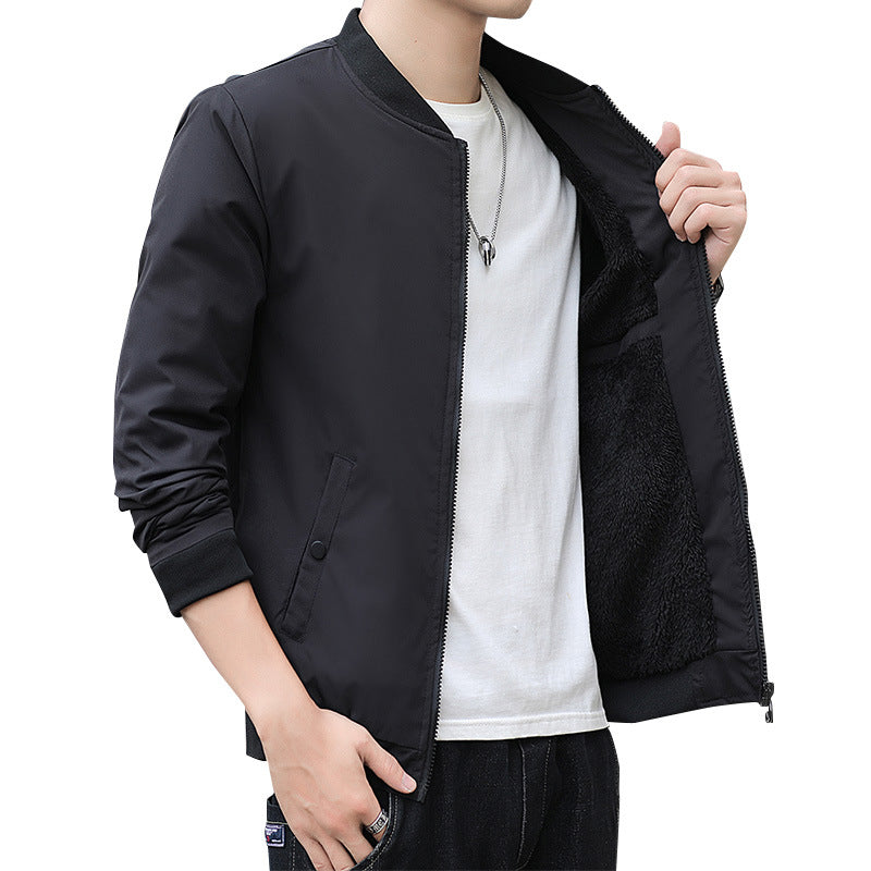 Herren Minimalistische Leichte Bomberjacke mit mattierter Microfaser-Außenlage und kontrastierendem Reißverschluss Shop Nory