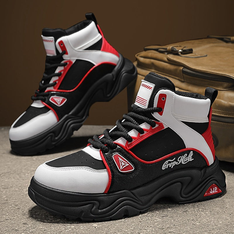 Herren High-Top City-Plateau-Sneaker mit skulpturierter Wellenlaufsohle, gepolstertem Knöchelkragen und griffiger Offroad-Traktion Shop Nory