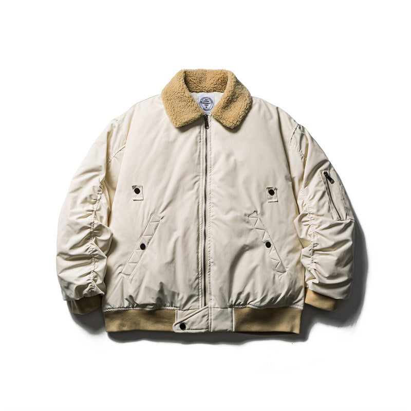 Herren Kurzparka-Bomber mit Sherpa-Kragen, gefütterte Utility-Jacke Shop Nory