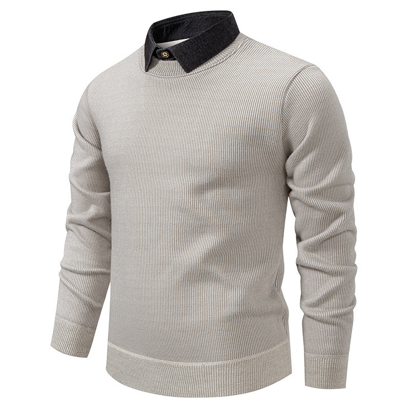 ShopNory | Herren Strickpullover mit Kontrastkragen