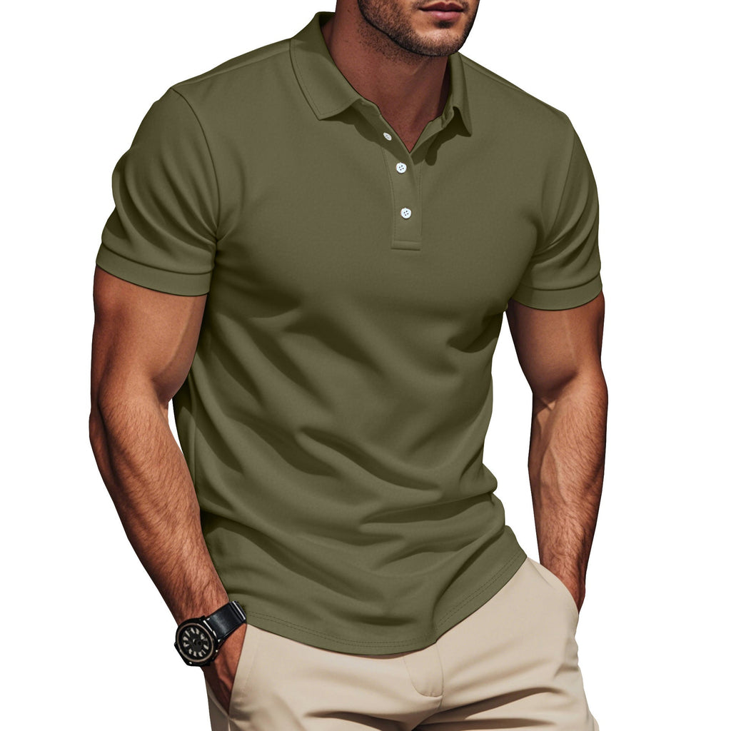 Herren nan Pima-Baumwoll-Polo mit Kentkragen, schmaler Silhouette und verstärkter Knopfleiste Shopnory