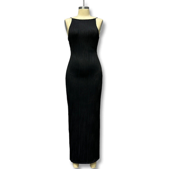 Damen Elegantes bodenlanges Kleid mit strukturiertem Design