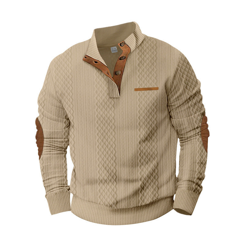 Herren Strickpullover mit modernem Kragen und strukturierter Oberfläche
