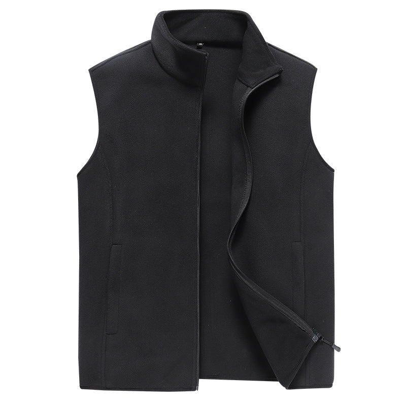 Herren Ärmellose Microfleece‑Weste mit Stehkragen und verdecktem Zweiwege-Reißverschluss Shop Nory