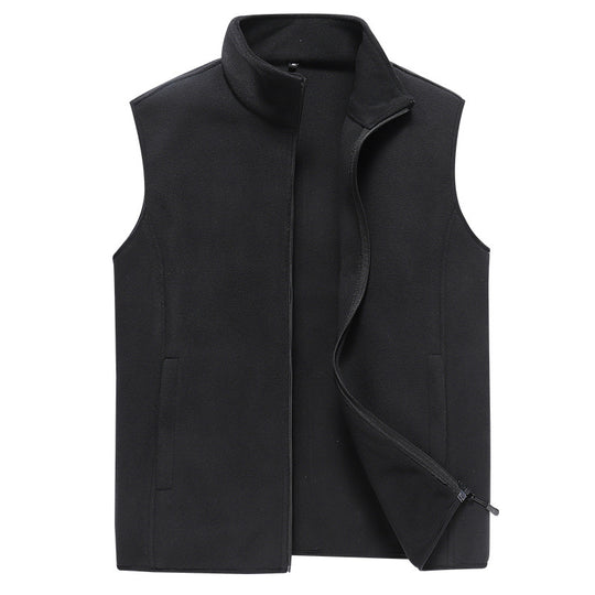 Herren Ärmellose Microfleece‑Weste mit Stehkragen und verdecktem Zweiwege-Reißverschluss Shop Nory