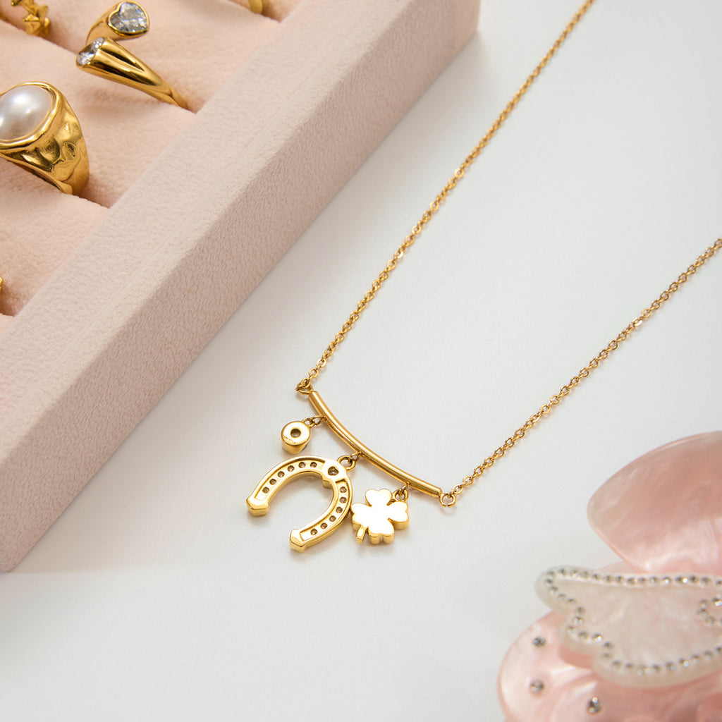 Damen Mehrlagige Halskette mit feinen Details und höhenverstellbarem Design Shop Nory