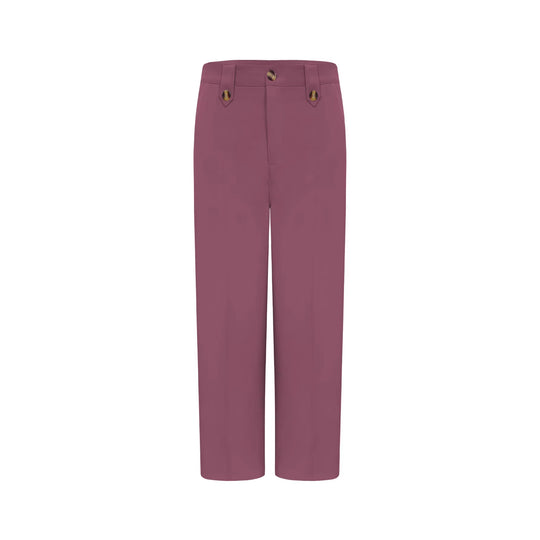 Damen Hochtaillierte Palazzohose mit Bügelfalte, Zierknopfleisten und Eingrifftaschen Shop Nory