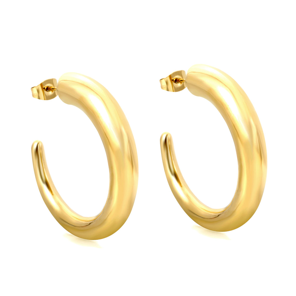 Damen elegante goldplattierte Creolen Shop Nory