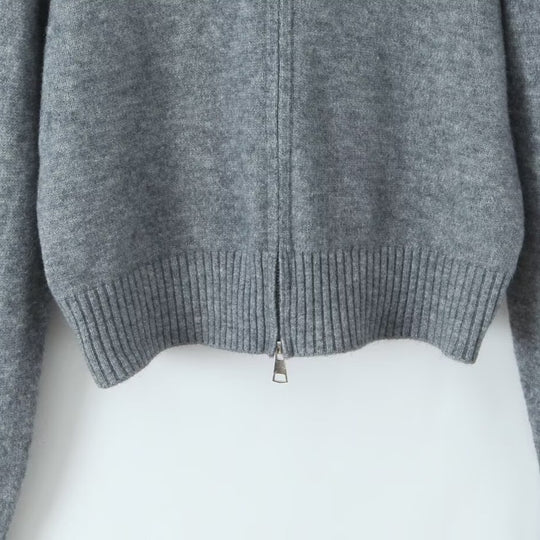 Damen Kurzgeschnittene Strickjacke mit Reißverschluss und abnehmbarem Kunstfellkragen Shop Nory