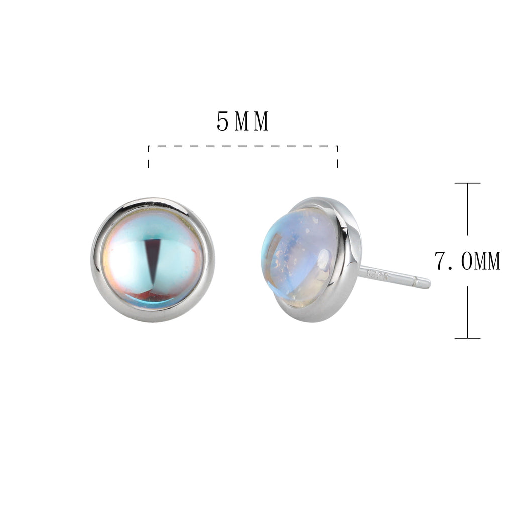 Damen Ohrstecker mit schimmerndem Opal-Effekt und hochwertiger 925 Sterling Silberfassung Shop Nory