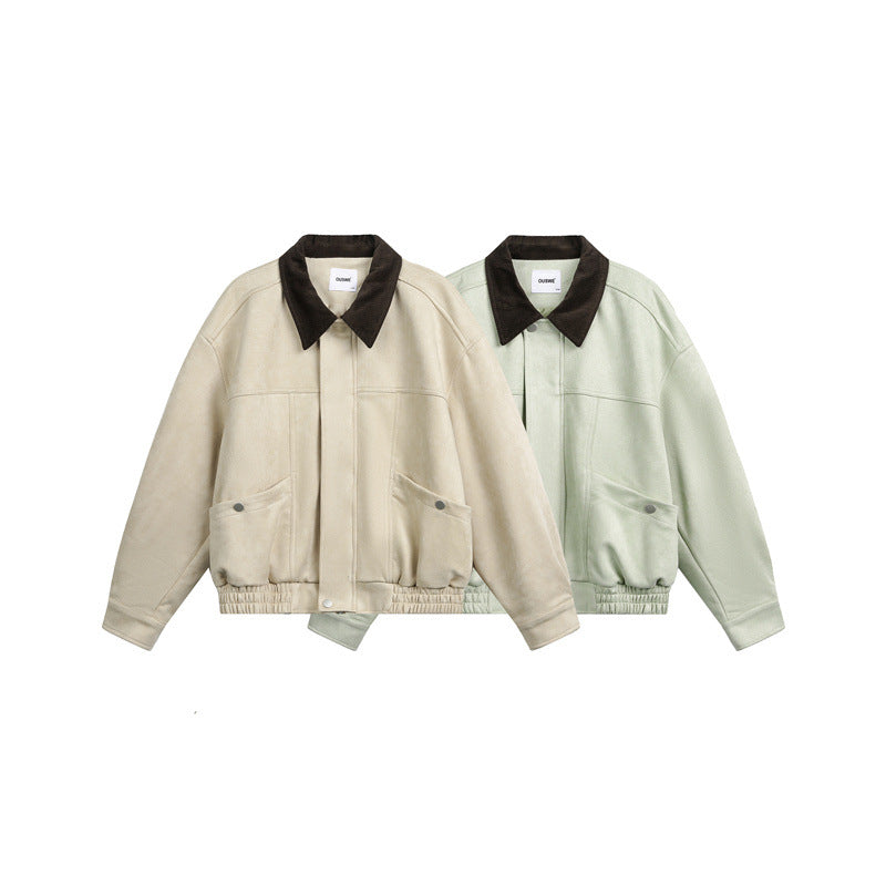 Unisex Kurz geschnittene Boxy-Blousonjacke mit Cordkragen und elastischem Bund Shop Nory