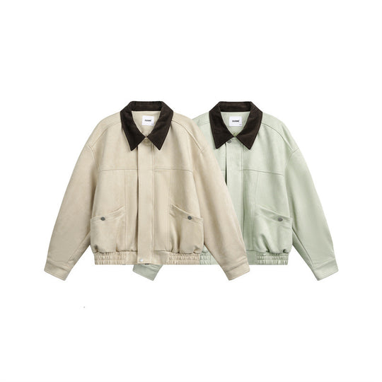 Unisex Kurz geschnittene Boxy-Blousonjacke mit Cordkragen und elastischem Bund Shop Nory