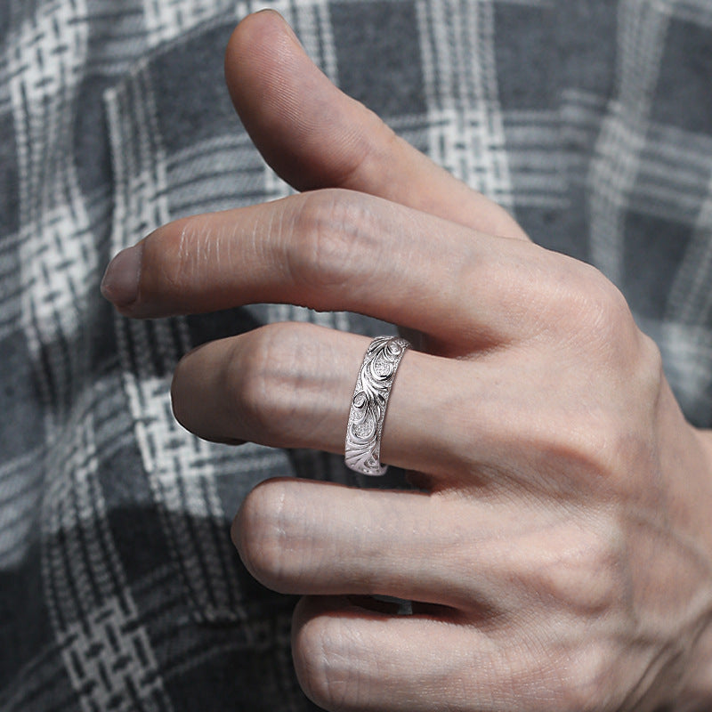 Damen Offener Ring mit kunstvollem floralen Design Shop Nory