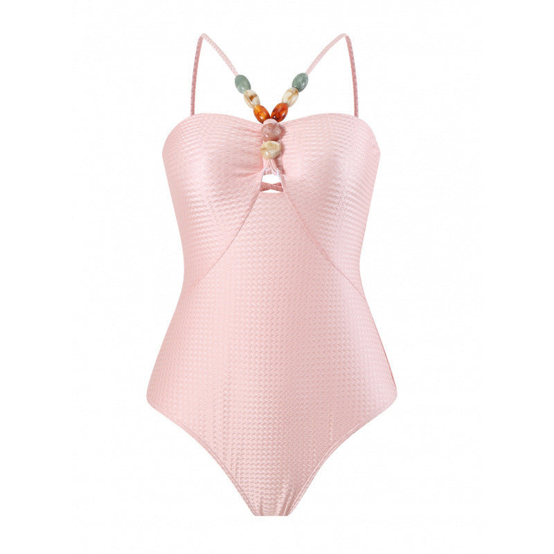 Damen Bandeau-Badeanzug mit asymmetrischem Rock