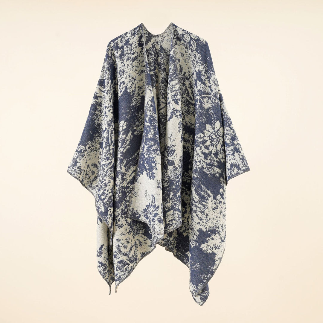Damen Jacquard-Umhang mit floraler Strukturwebung und offenem Kimono-Fall Shop Nory