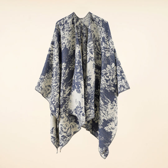 Damen Jacquard-Umhang mit floraler Strukturwebung und offenem Kimono-Fall Shop Nory