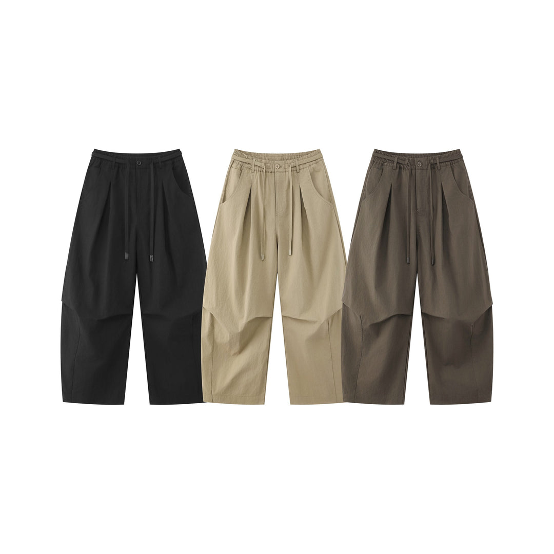 Damen Weite Culotte-Hose mit hohem Bund, Kellerfalten und Kordelzug Shop Nory