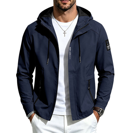 Herren Wasserabweisende Softshell-Kapuzenjacke mit Reißverschlusstaschen Shop Nory