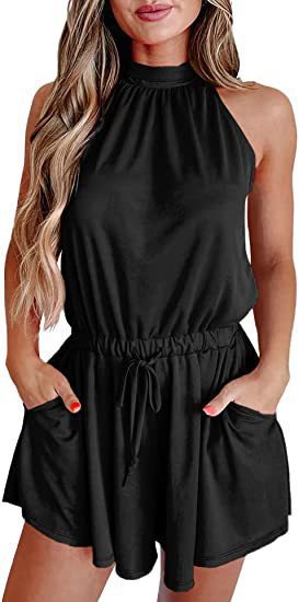 Damen Jumpsuit mit hohem Kragen und tailliertem Schnitt
