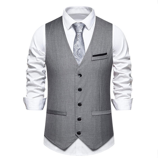 Herren elegante Anzugweste mit feiner Struktur und hochwertigem Material