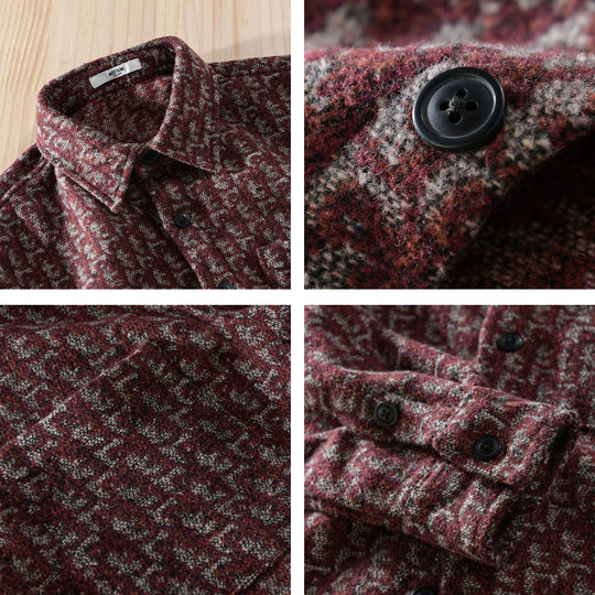 Herren Strukturiertes Jacquard-Overshirt mit Brusttasche und Relaxed Fit Shop Nory